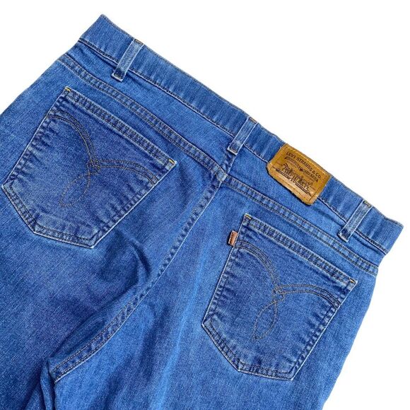 Vintage 90s Orange Tab Levi’s Action Blue Jeans Sz 38/31 - Picture 3 of 16